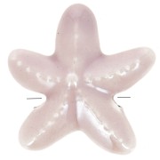 17mm ceramic starfish beads - Old iridescent pink x5|raw }}