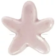 17mm ceramic starfish beads - Old iridescent pink x5