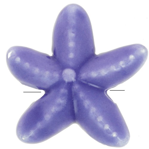 17mm ceramic starfish beads - Iridescent violet x5