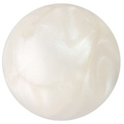14 mm round beads in opaque resin - Pearlescent white x6