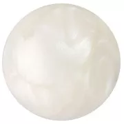 14 mm round beads in opaque resin - Pearlescent white x6