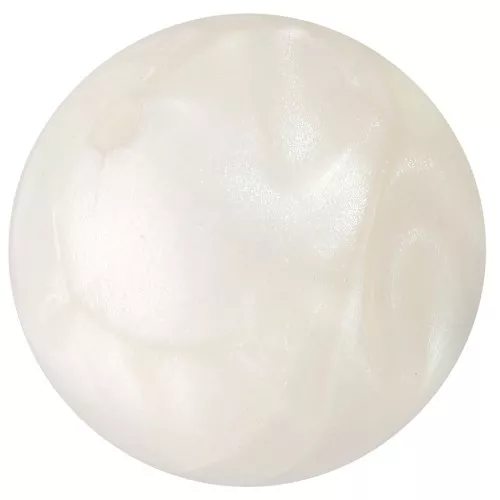 14 mm round beads in opaque resin - Pearlescent white x6