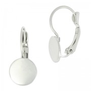 Leverback earrings discus 10 mm - 304 stainless steel x2