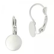 Leverback earrings discus 10 mm - 304 stainless steel x2