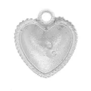 12x11mm 925 Sterling Silver Curved heart charm twisted effect x1