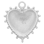 21x18.5mm 925 Sterling Silver Heart pendant with small beads x1