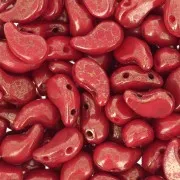 5x8mm Zoliduo® Czech glass beads 2 holes Right - Opaque Red Terracotta Red x20