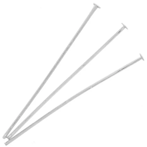 38x0.8mm head pins - Silver Tone x25