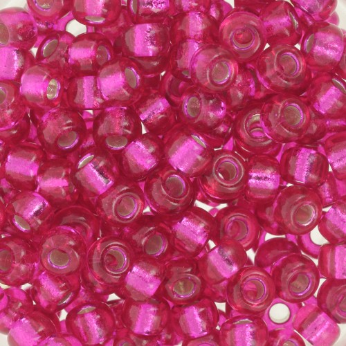 Miyuki Seed beads 6/0 1436 - Dyed Silver Lined Raspberry x8g