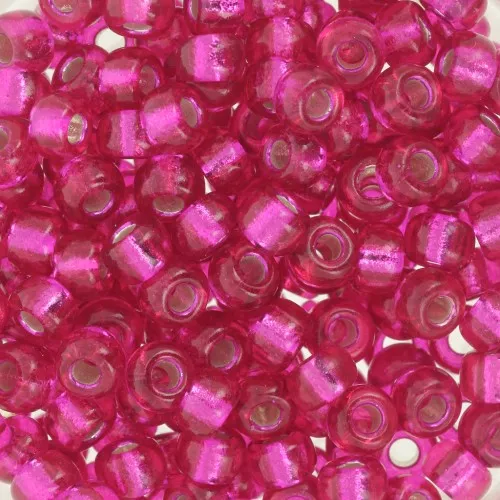 Miyuki Seed beads 6/0 1436 - Dyed Silver Lined Raspberry x8g