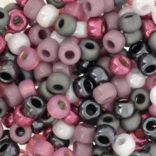 Seed beads mix Miyuki 6/0 - Metallic Pink x8g