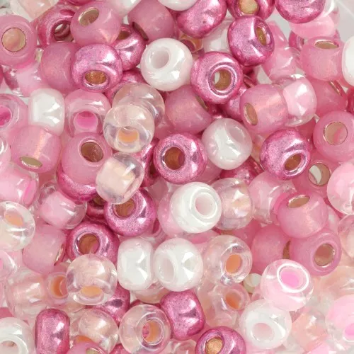 Seed beads mix Miyuki 6/0 - Pink Party x8g