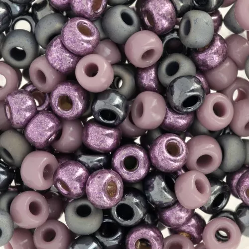 Seed beads mix Miyuki 6/0 - Dark Purple x8g
