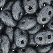 SuperDuo 2.5x5mm Jet Hematite Mat x10g