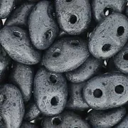 SuperDuo 2.5x5mm Jet Hematite Mat x10g