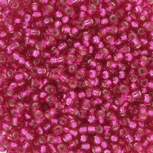 Miyuki Seed beads 11/0 1436 - Dyed Silver Lined Raspberry x8g