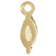 9.5x3mm Shuttle Charm with Zirconium Oxide - Fine gold plated - Green x1