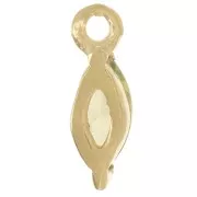9.5x3mm Shuttle Charm with Zirconium Oxide - Fine gold plated - Green x1