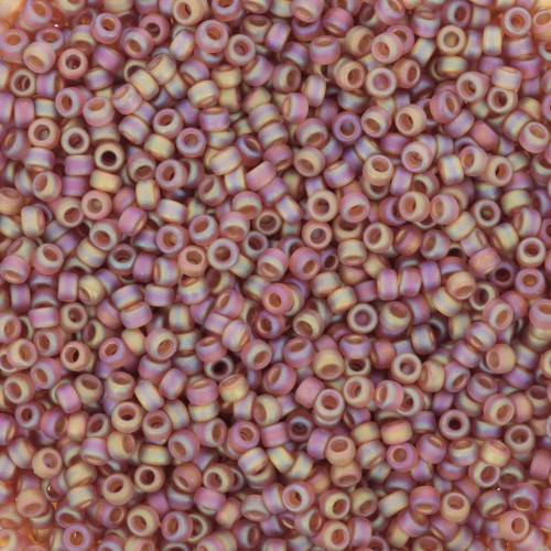 Miyuki Seed beads 15/0 134FR - Transparent Dark Topaz AB Mat x8g