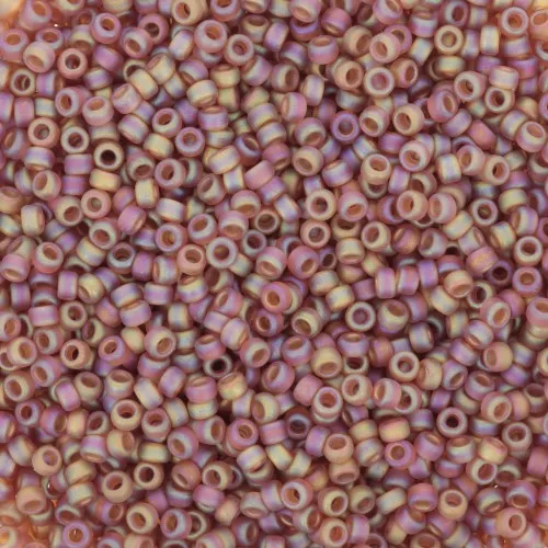 Miyuki Seed beads 15/0 134FR - Transparent Dark Topaz AB Mat x8g