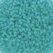 Miyuki Seed beads 15/0 1614 - Dyed Semi-Frosted Transparent Aqua x8g