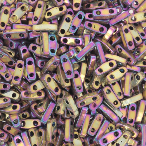 Miyuki Quarter Tila Beads 5x1.2x1.9 mm QTL-188 - Metallic Purple Gold Iris x10g