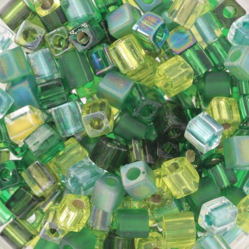 Mix Cubes Miyuki 4 mm SB-MIX-12 - Ever Green x10g