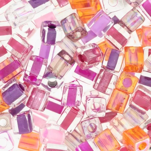 Mix Cubes Miyuki 4 mm and 3 mm SB-MIX-16 - Watermelon Sunrise x10g