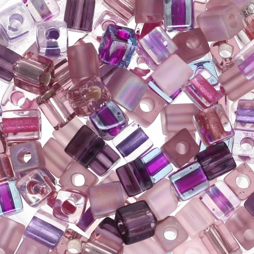 Mix Cubes Miyuki 4 mm and 3 mm SB-MIX-21 - Passionflower x10g