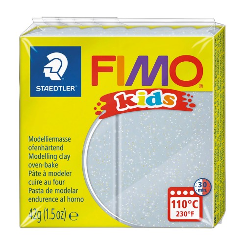 Polymer Clay Fimo Kids 42gr glitter silver (n°812)