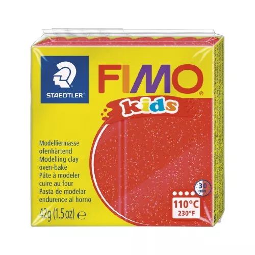 Polymer Clay Fimo Kids 42gr glitter Red (n°212)
