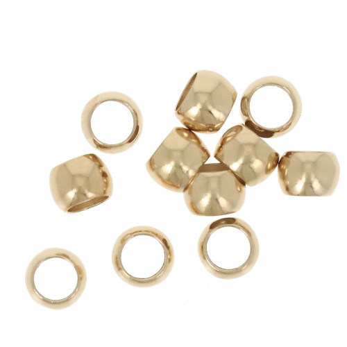 3.5mm Crimp beads - 3 microns Gold-plated x4