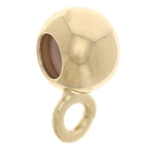 Bead stopper charm 5mm with a 2mm hole - Gold plated 3 microns x1