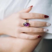 18x13mm Adjustable setting ring for cabochon - 3-micron gold-plated x1