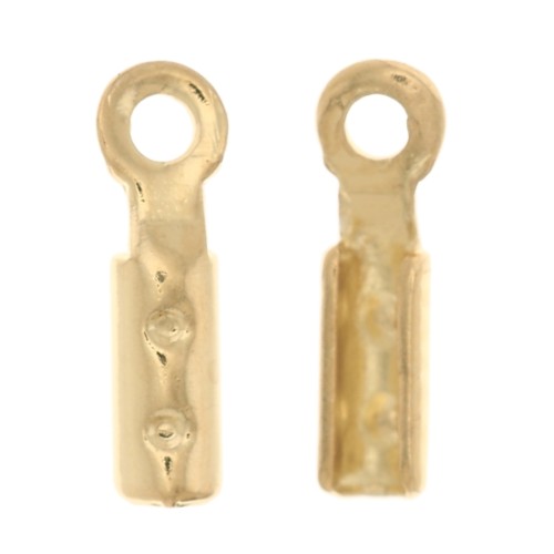 0.9mm Mini round crimp ends - Fine gold plated x10