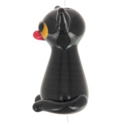 Glass bead cat - 20x12 mm - Black x1