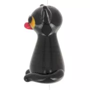 Glass bead cat - 20x12 mm - Black x1