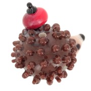 Hand-crafted glass bead hedgehog 15x17 mm - Marrron x1