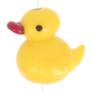 Hand-crafted duck glass bead 17x15 mm - Yellow x1
