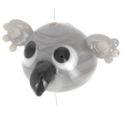 Glass bead koala head 12x23 mm - Grey x1|raw }}
