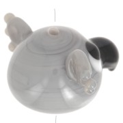 Glass bead koala head 12x23 mm - Grey x1