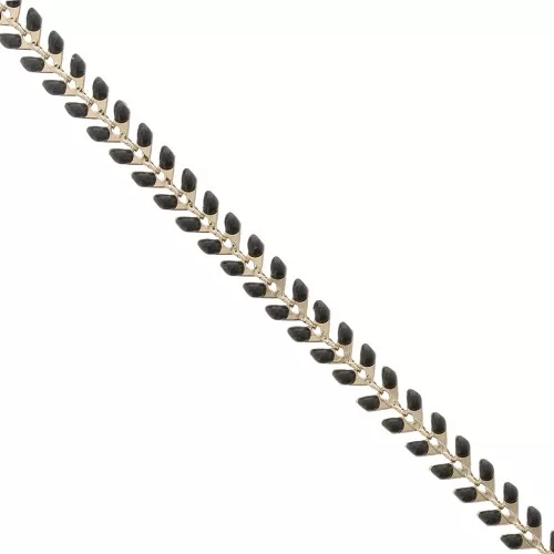 Epoxy resin herringbone chain 6.3 mm Black gold x 20cm