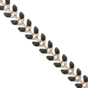 Epoxy resin herringbone chain 6.3 mm Black gold x 20cm