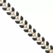 Epoxy resin herringbone chain 6.3 mm Black gold x 20cm