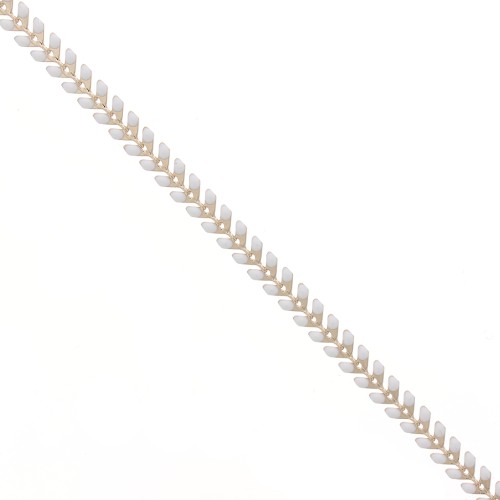 Epoxy resin herringbone chain 6.3 mm White gold x 20cm