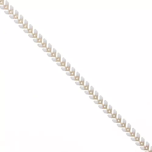 Epoxy resin herringbone chain 6.3 mm White gold x 20cm