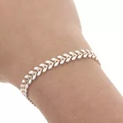 Epoxy resin herringbone chain 6.3 mm White gold x 20cm