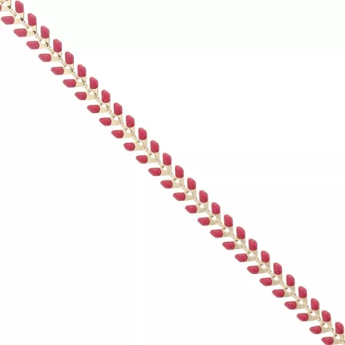 Epoxy resin herringbone chain 6.3 mm Golden red x 20cm