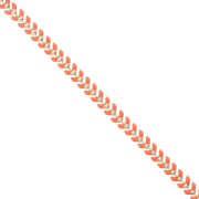 Epoxy resin herringbone chain 6.3 mm Orange Neon gold x 20cm|raw }}