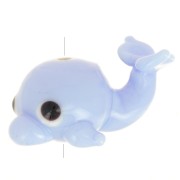 Glass bead dolphin 10x20 mm - Sky Blue x1|raw }}